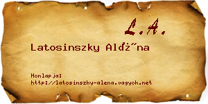 Latosinszky Aléna névjegykártya